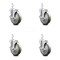 Service Caster 5 Inch Gray Poly Wheel Swivel 3/4 Inch Square Stem Caster Set with Brake SCC SCC-SQ20S514-PPUB-GRY-TLB-34-4 - alternate 1